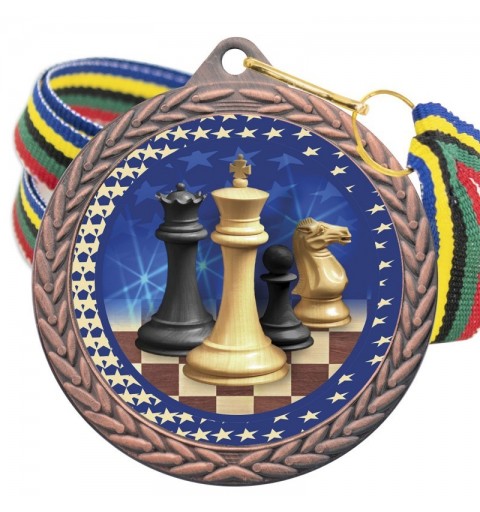 Medalla Ajedrez Color 5020 Bronce Ø50mm