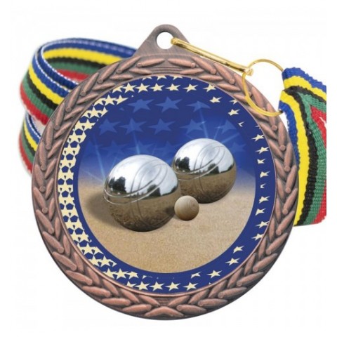 Medalla Petanca Color 5020 Bronce Ø50mm