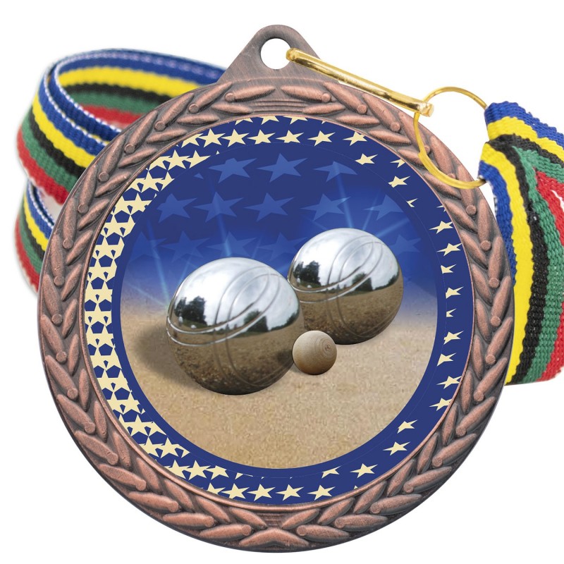 Medalla Petanca Color 5020 Bronce Ø50mm