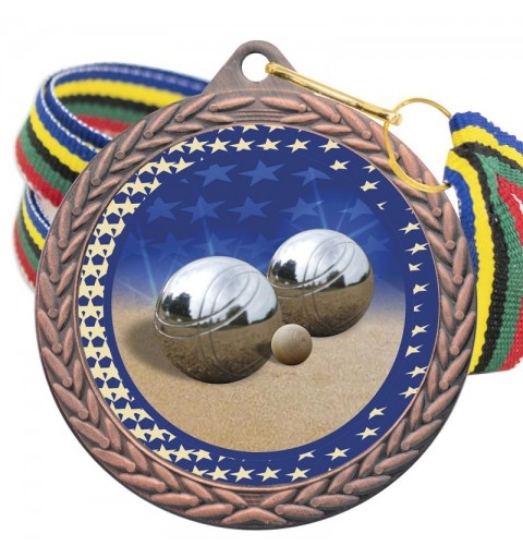Medalla Petanca Color 5020 Bronce Ø50mm