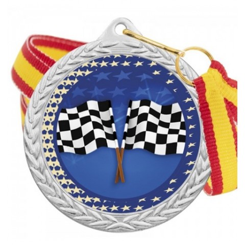 Medalla Motor Color 5020 Plata Ø50mm