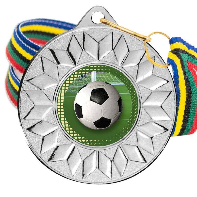 Medalla Fútbol Color 5617 Plata Ø50mm