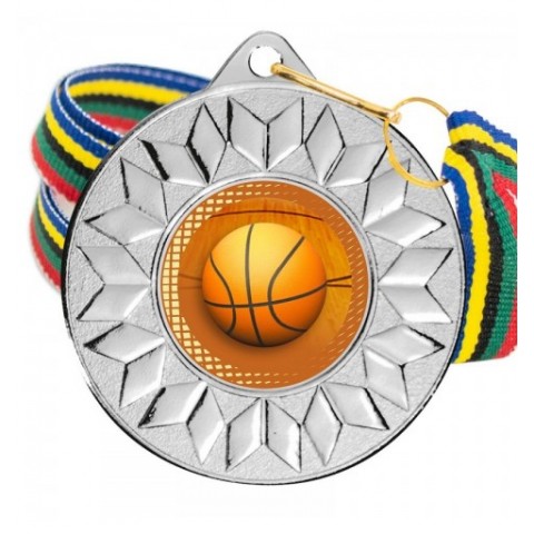 Medalla Baloncesto 5617 Plata Ø50mm