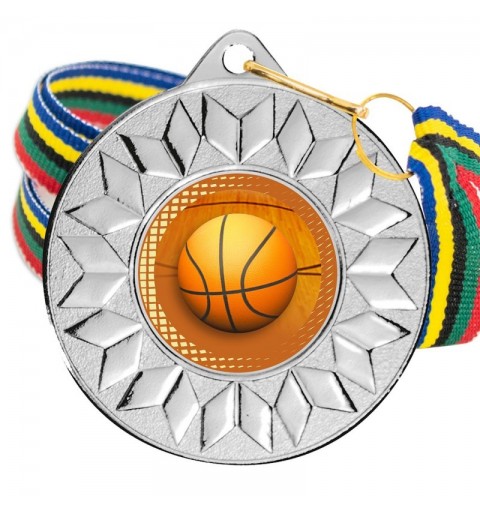 Medalla Baloncesto 5617 Plata Ø50mm