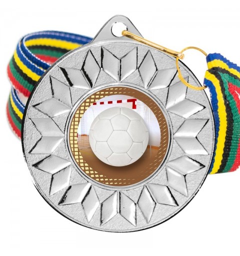 Medalla Balonmano Color 5617 Plata Ø50mm