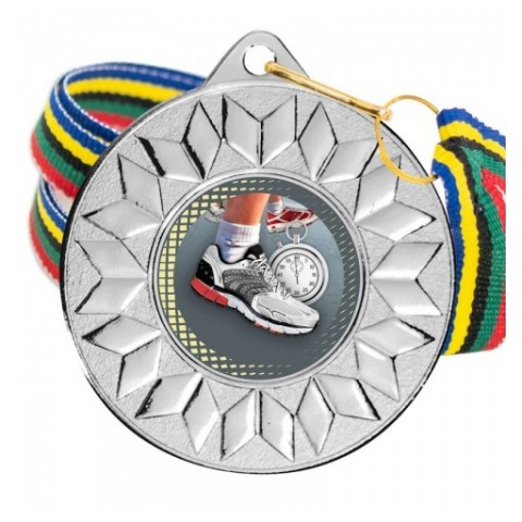 Medalla Running Color 5617 Plata Ø50mm