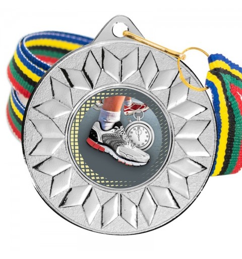 Medalla Running Color 5617 Plata Ø50mm