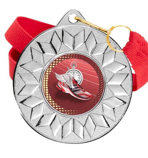 Medalla Atletismo Color 5617 Plata Ø50mm
