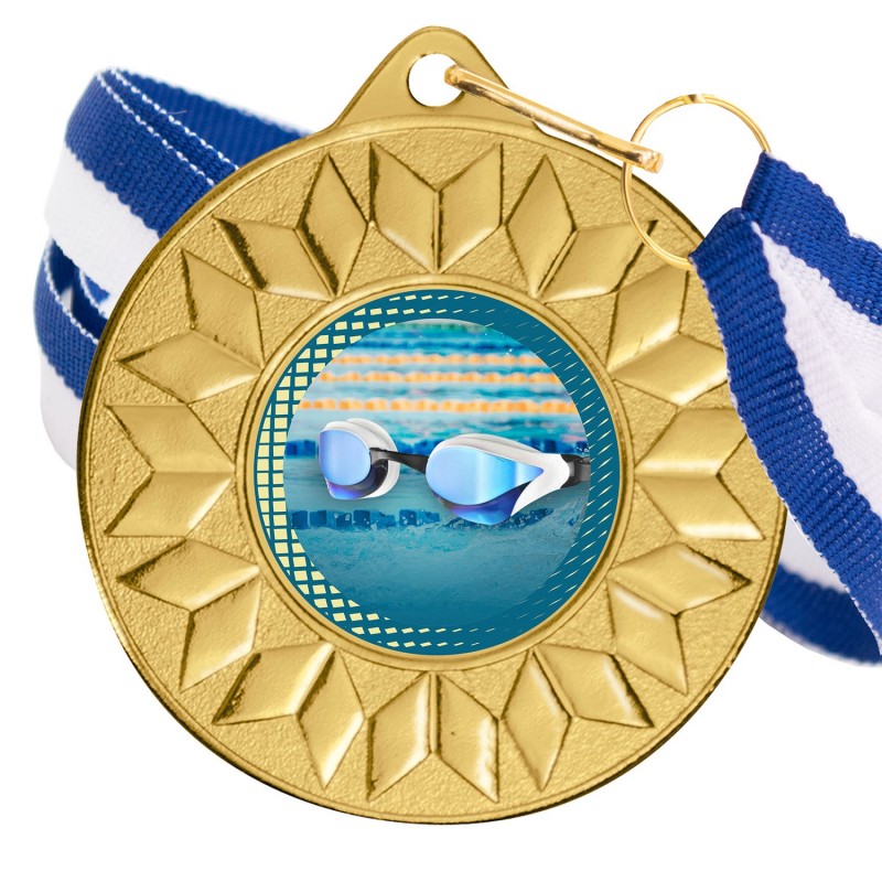 Medalla Natación Color 5617 Oro Ø50mm