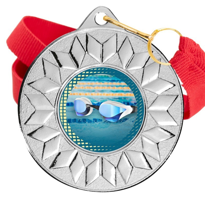 Medalla Natación Color 5617 Plata Ø50mm