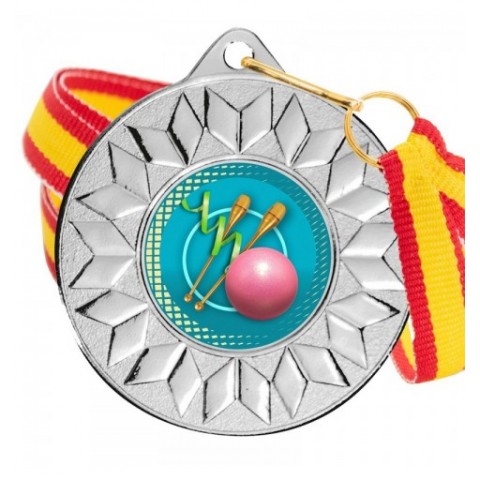Medalla Gimnasia Rítmica Color 5617 Plata Ø50mm