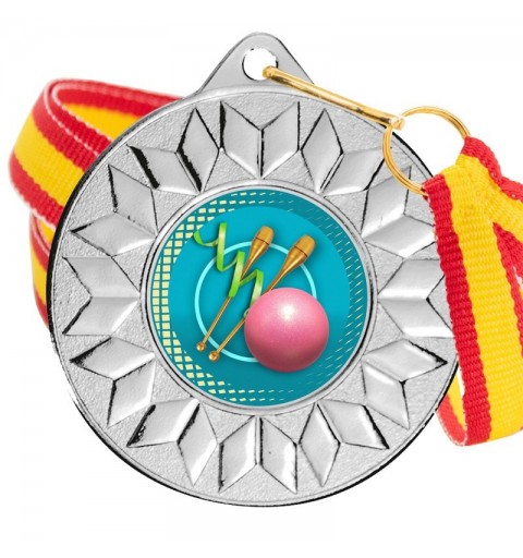 Medalla Gimnasia Rítmica Color 5617 Plata Ø50mm