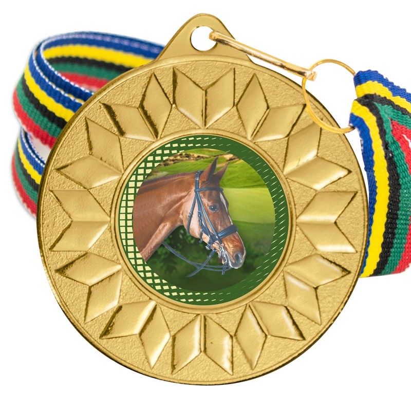 Medalla Hípica Color 5617 Oro Ø50mm