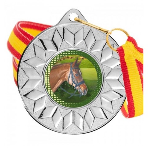 Medalla Hípica Color 5617 Plata Ø50mm