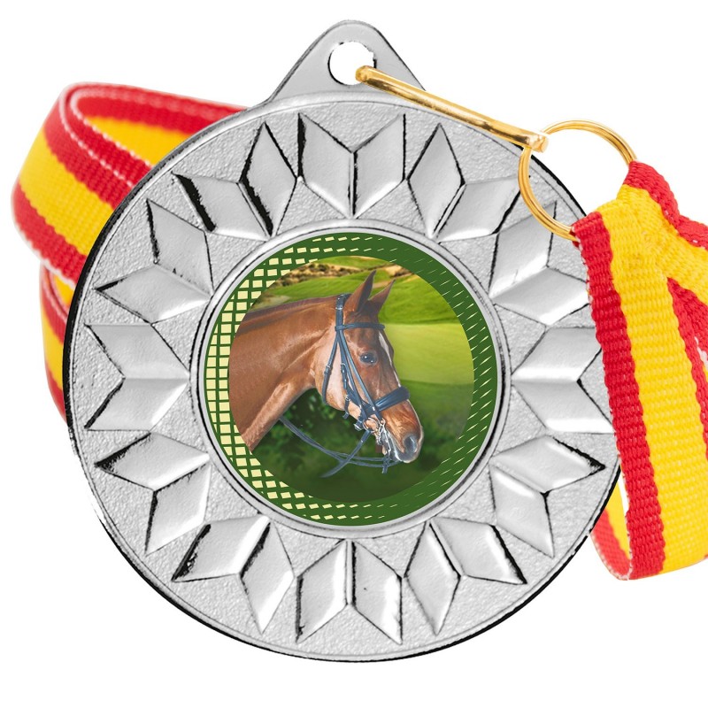 Medalla Hípica Color 5617 Plata Ø50mm