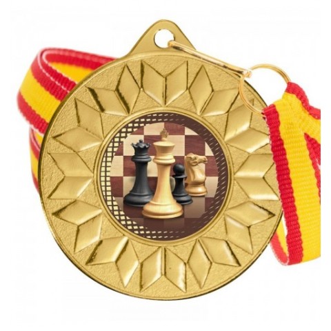 Medalla Ajedrez Color 5617 Oro Ø50mm