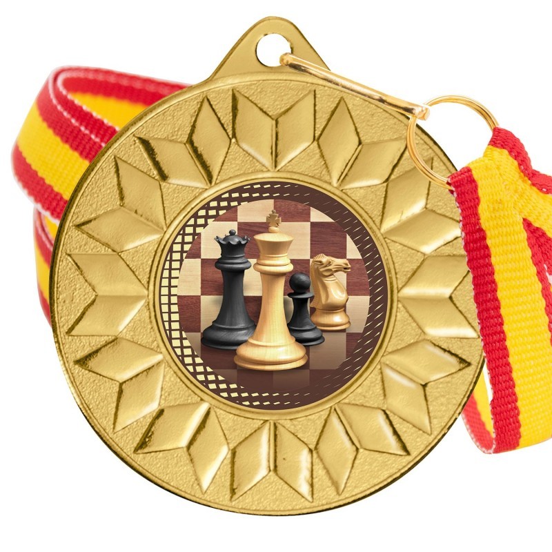 Medalla Ajedrez Color 5617 Oro Ø50mm