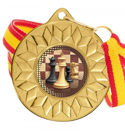 Medalla Ajedrez Color 5617 Oro Ø50mm