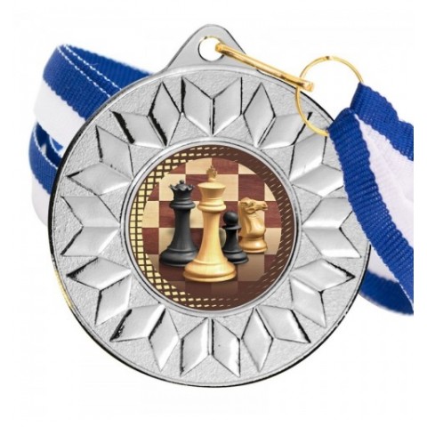 Medalla Ajedrez Color 5617 Plata Ø50mm