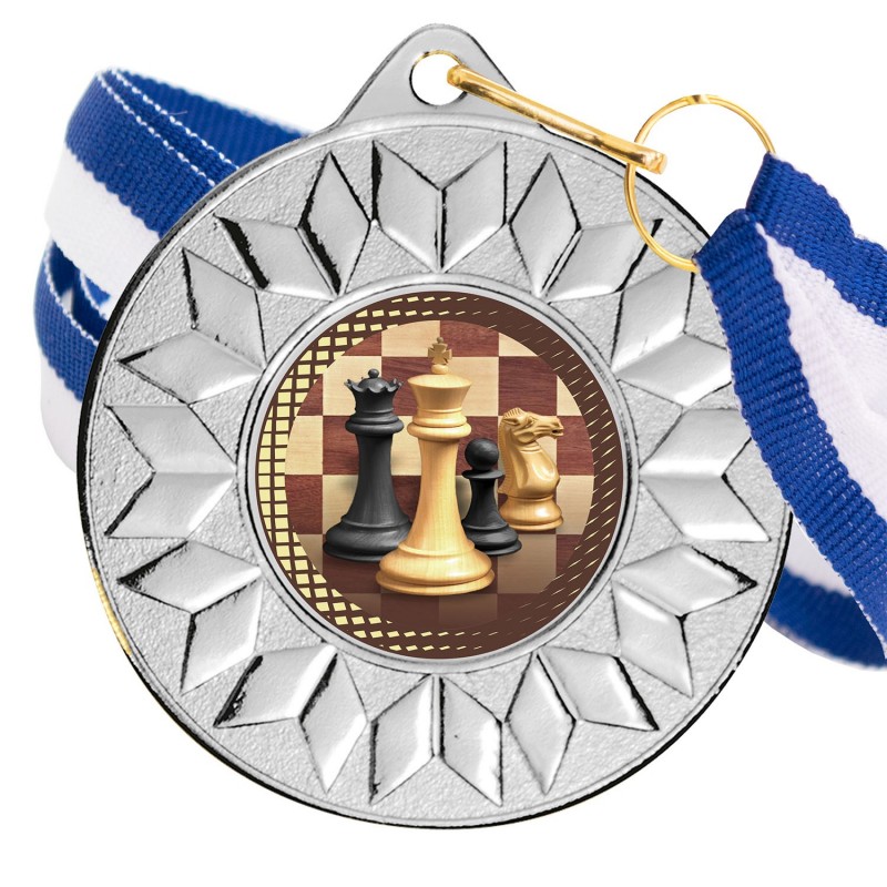 Medalla Ajedrez Color 5617 Plata Ø50mm