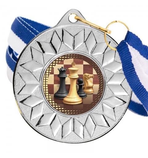 Medalla Ajedrez Color 5617 Plata Ø50mm