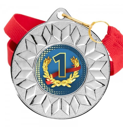 Medalla Nº1 Color 5617 Plata Ø50mm