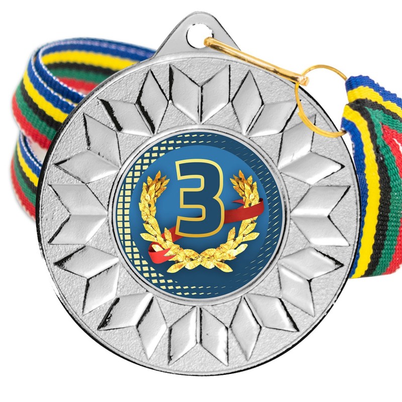 Medalla Nº3 Color 5617 Plata Ø50mm