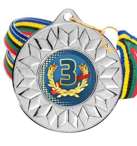 Medalla Nº3 Color 5617 Plata Ø50mm