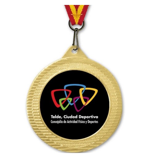 Medalla Deportiva Creative Luxe Dorada 70mm Personalizada