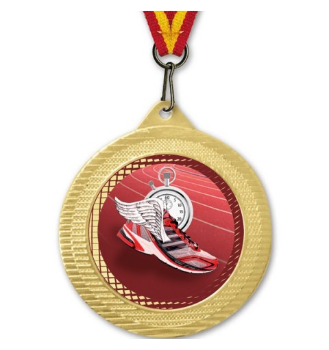 Medalla Deportiva Dorada 70mm Color