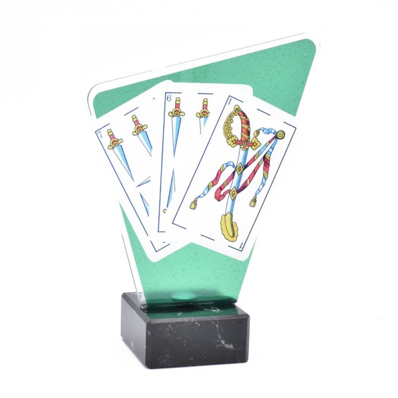 Trofeo Metacrilato Naipes 3 Cartas
