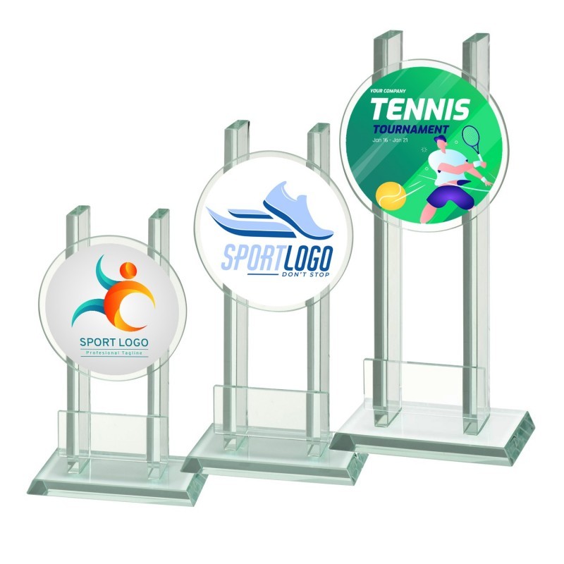 Trofeo Cristal Disco Personalizado 0903