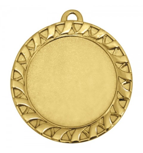 Medalla Deportiva Ribbon Dorada 70mm Personalizada
