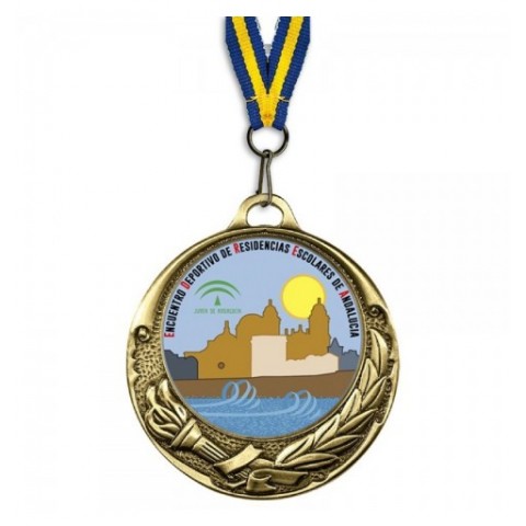Medalla Deportiva Zamak Oro Viejo 70mm Personalizada
