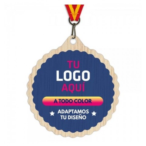 Medalla Deportiva Madera 70mm Personalizada
